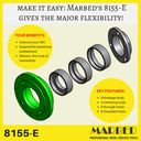 The flange 8155-E warrants the centered clamping of the majority of cr pumps (Bosch CP1, CP3, CP4, Delphi, Denso, VDO), on any test bench. 
The flange is equipped with 4 rings of reduction to suite the 50, 60, 68, 80 mm hub diameters, as well as CP1K pumps.
The flange requires 9680-A universal cradle or similar.