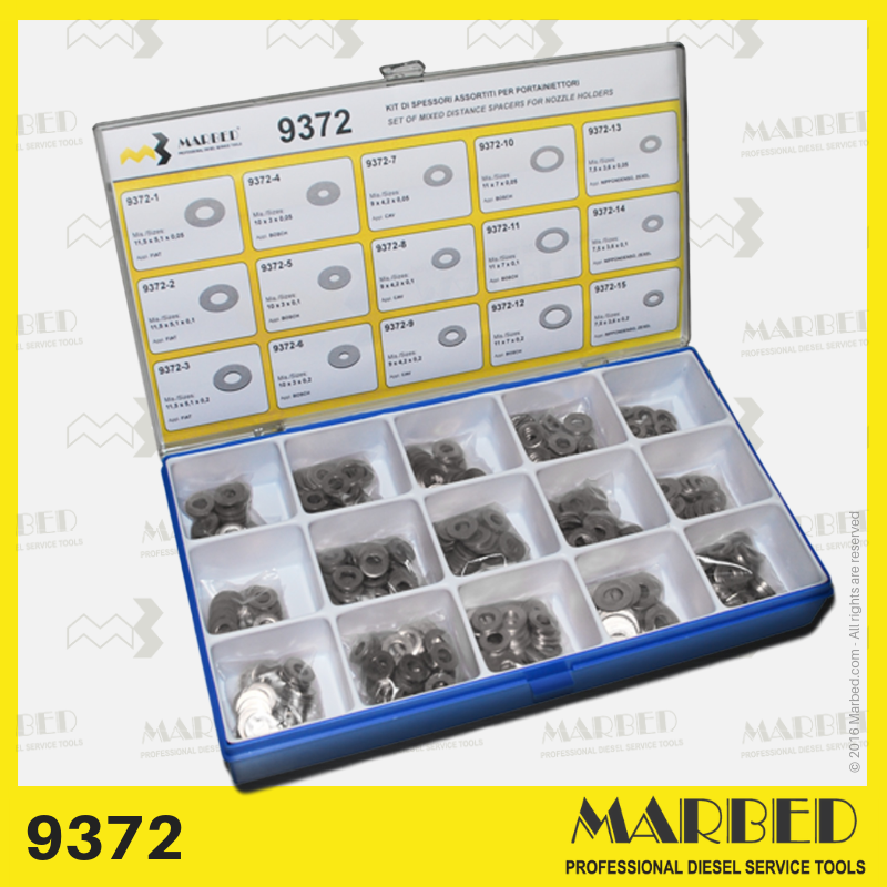 کیت شیم Marbed 9372 در جعبه برای کالیبراسیون انژکتورهای دیزل