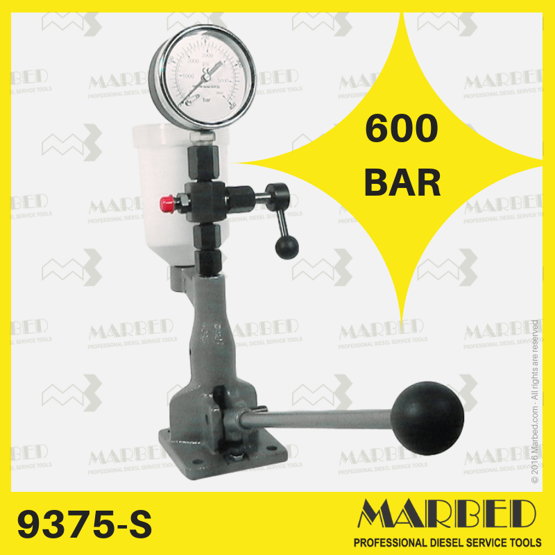 Hand operated injector tester ISO 8984, 0÷600 BAR armored manometer (large case)