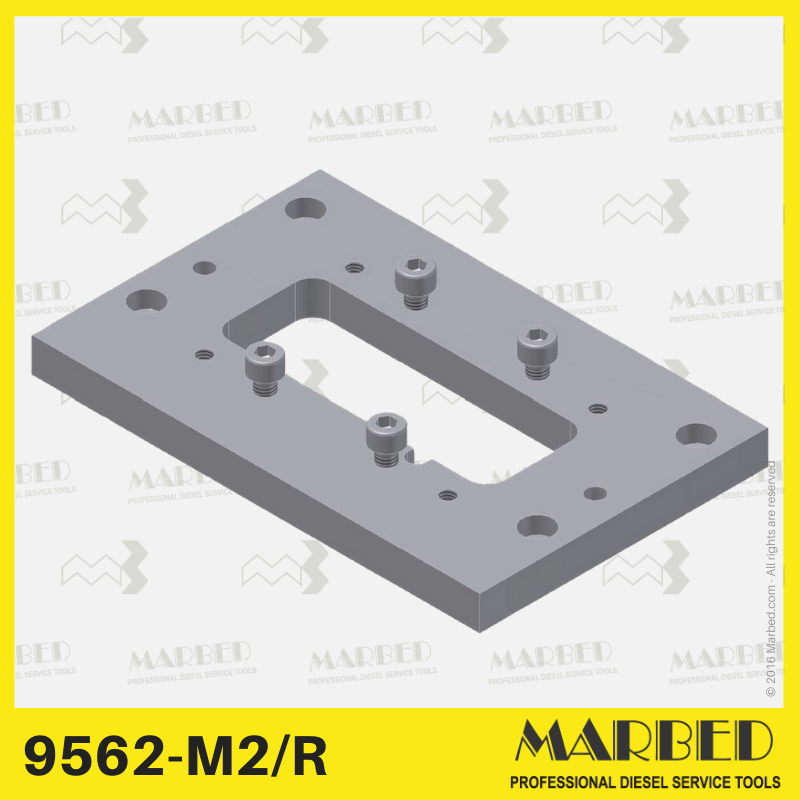 9562-M2/R Piastra 9562-M2 h=11 lavorata a disegno, fosfatata e completa di viti