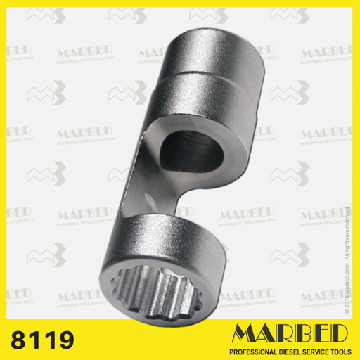 [MARBED 8119] Chiave a bussola con attacco quadro 1/2" per iniettori DELPHI