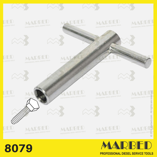 [8079] T-handle spanner for pentagonal bolts on Zexel PFR-KX pumps. 
Similar to Zexel 157914-3100, Bosch 9 681 610 122. 