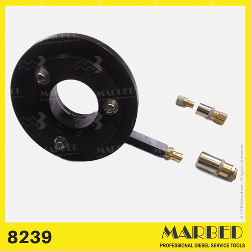 [MARBED 8239] Flange for Caterpillar C6.6 / C4.4 Common Rail Pumps (with oil feed & return ports)