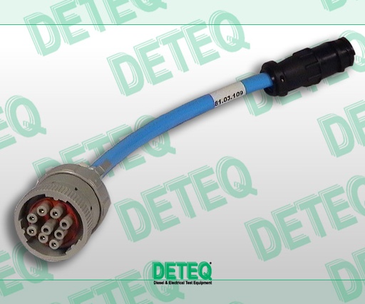 [81.03.109P] Cable adaptador para probar y ajustar las bombas en línea Bosch equipadas con los reguladores RE24 y RE30, aplicadas en Mack, Cummins.
Similar a 0 986 610 109.