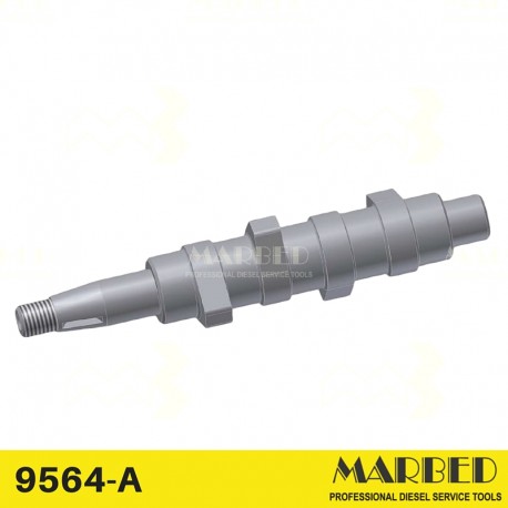 [MARBED 9564-A] 4-Zylinder-Nockenwelle mit Lagern für eingetauchte Dieseleinspritzpumpen mit 7 mm Hub auf 9562-M1-Kamboxen.